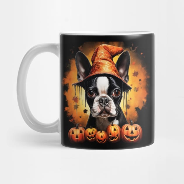 Halloween Boston terrier in Hat by NatashaCuteShop